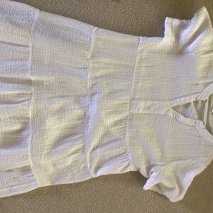 Lands End white gauze dress/beach coverup XL